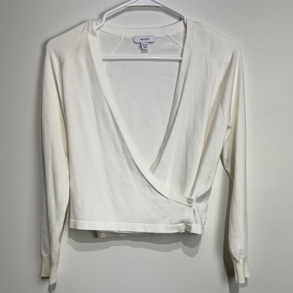 Reiss White Wrap Long Sleeve Ballet Top. Size 10-12yr (girls L)